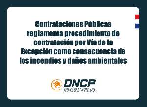 Imagen de la noticia: Contrataciones Públicas reglamenta procedimiento de contratación por vía de la excepción como consecuencia de los incendios y daños ambientales